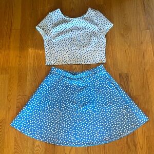Lilly Pulitzer Girls 2 piece blue & white Polka dot size 16